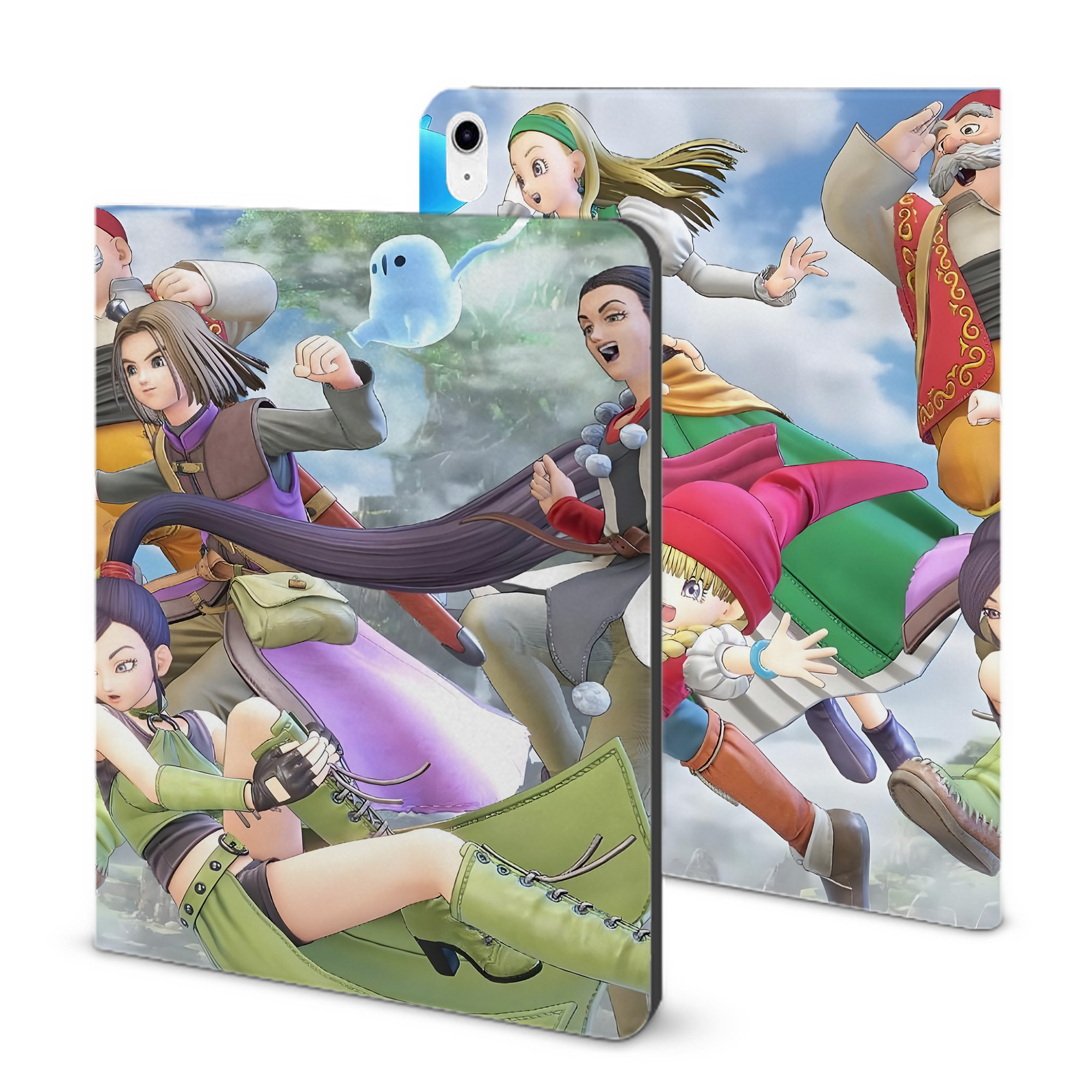 （画像用） ドラゴンクエスト Doragon Kuesuto Dragon Quest IPad ケース ブック型 PUレザー TPU 耐衝撃 軽量 薄型 ペン収納なし 全面保護 IPad 各モデル対応